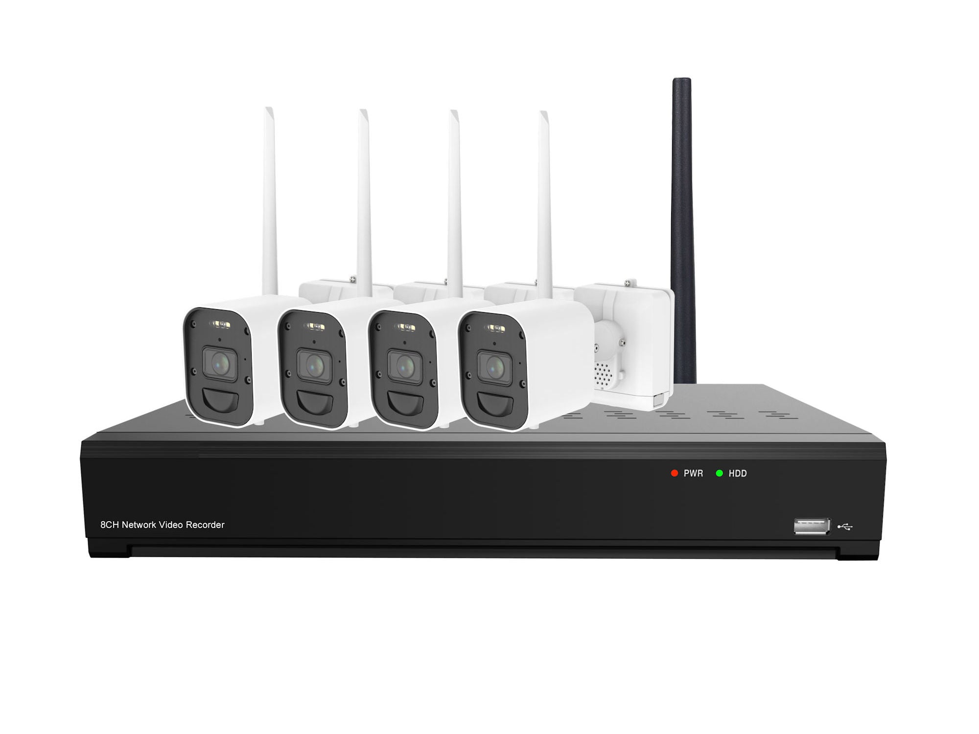 X-NVR-BCK: 8ch Long-Range Wifi NVR Kit w/ 4 x 4K Wireless Battery Came