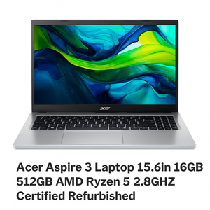 Acer Aspire 3 15.6" Laptop – AMD Ryzen 5, 16GB RAM, 512GB SSD – Certified Refurbished