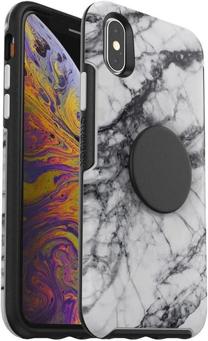 OtterBox Otter+Pop SYMMETRY SERIES Case for Apple iPhone X/XS - White Marble (Certified Refurbished) - Techable