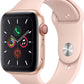Apple Watch Series 5 (GPS + LTE) 44mm Gold Aluminum Case & Pink Sand Sport Band (Pre-Owned) - Techable