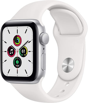Apple Watch Series SE GPS w/ 40MM Silver Aluminum Case & White Sport Band (Pre-Owned) - Techable