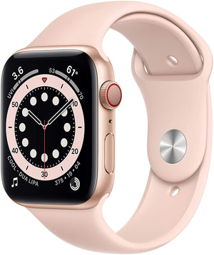 Apple Watch Series 6 (GPS + LTE) 44mm Gold Aluminum Case & Pink Sand Sport Band (Refurbished)