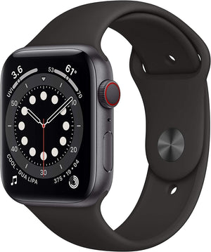 Apple Watch Series 6 (GPS + LTE) 44MM Space Black Titanium Case Black Sport Band (Refurbished) - Techable