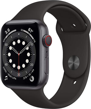 Apple Watch Series 6 (GPS + LTE) 44mm Space Black Titanium Case & Black Sport Band (Certified Refurbished)