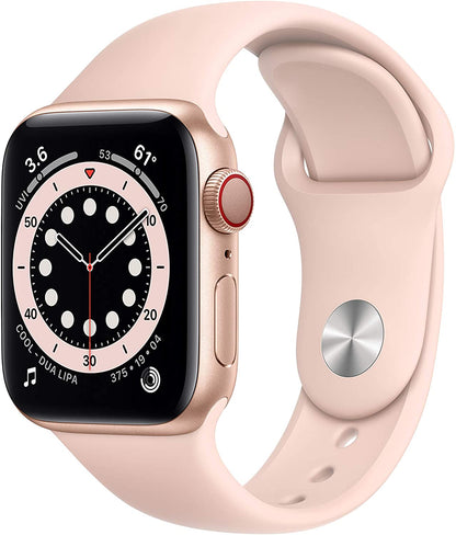 Apple Watch Series 6 (GPS + LTE) 40mm Gold Aluminum Case & Pink Sand Sport Band (Certified Refurbished)