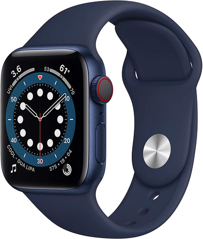 Apple Watch Series 6 GPS + LTE w/40MM - Blue Aluminum Case & Deep Navy Sport Band (Certified Refurbished)