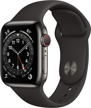 Apple Watch Series 6 (GPS + LTE) 40mm Graphite Stainless Steel Case & Black Sport Band (Pre-Owned)