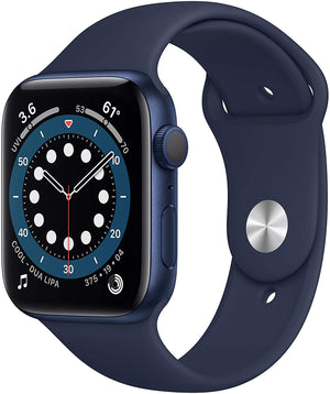 Apple Watch Series 6 GPS w/ 44MM Blue Aluminum Case & Deep Navy Sport Band (Refurbished)