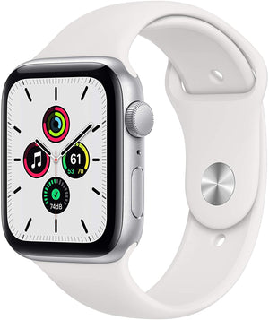 Apple Watch Series SE GPS w/ 44MM Silver Aluminum Case & White Sport Band (Certified Refurbished)