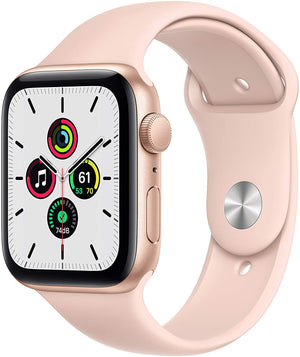 Apple Watch Series SE GPS w/ 44MM Gold Aluminum Case & Pink Sand Sport Band (Pre-Owned)