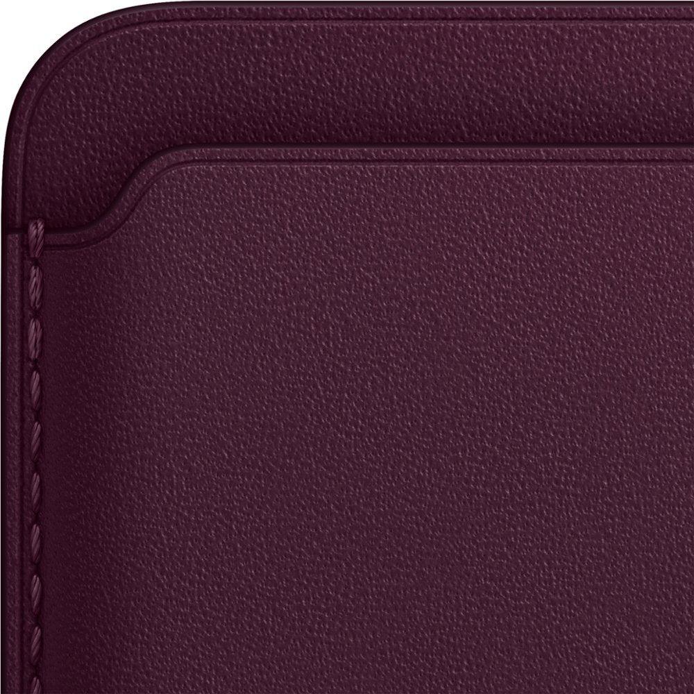 Apple iPhone Leather Wallet with MagSafe (2021) MM0T3ZM/A - Dark Cherry (Certified Refurbished) - Techable
