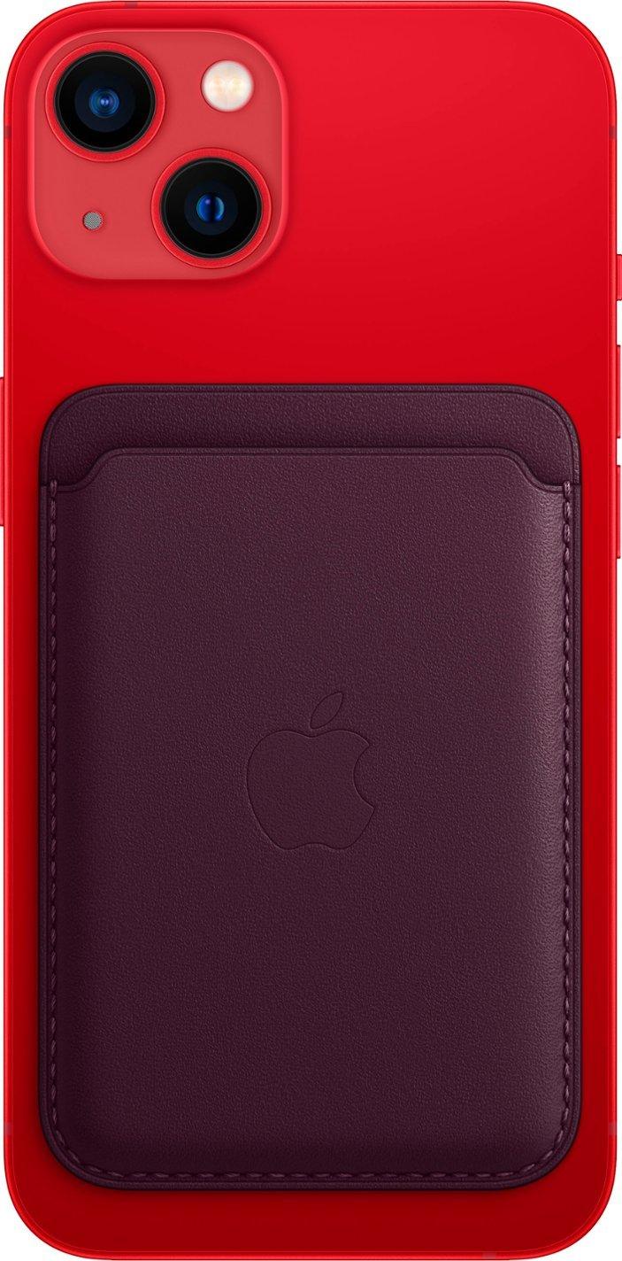 Apple iPhone Leather Wallet with MagSafe (2021) MM0T3ZM/A - Dark Cherry (Certified Refurbished) - Techable