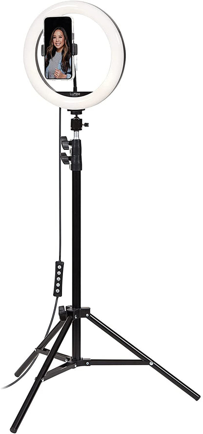LuMee Studio - RGB Ring Light with Tripod Stand - 10 inch - Black (New)