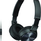 Sony MDR-ZX310AP Extra Bass Wired On-Ear Headphones with Mic - Black (Certified Refurbished) - Techable