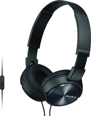 Sony MDR-ZX310AP Extra Bass Wired On-Ear Headphones with Mic - Black (Certified Refurbished)