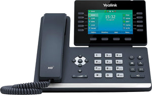 Yealink T54W IP Phone with 16 VoIP Accounts 4.3in Color Display - Black (Refurbished)