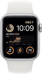 Apple Watch SE 2nd Gen (GPS + LTE) 40mm Silver Aluminum Case & White Sport Band (Certified Refurbished) - Techable