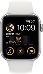 Apple Watch SE 2nd Gen (GPS + LTE) 44mm Silver Aluminum Case & White Sport Band (Pre-Owned) - Techable