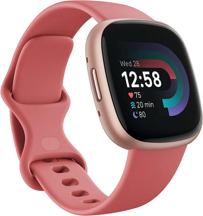 Fitbit Versa 4 Fitness Smartwatch (GPS) - Copper Rose (Pre-Owned)