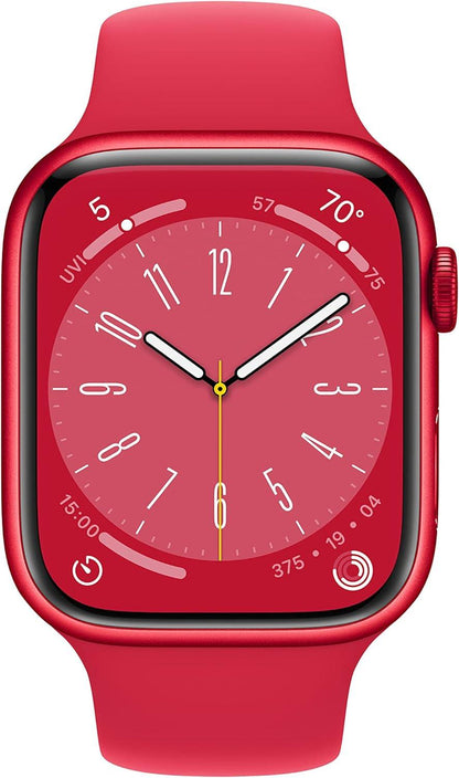 Apple Watch Series 8 (GPS + LTE) 45MM Red Aluminum Case & Red Sport Band (Certified Refurbished) - Techable