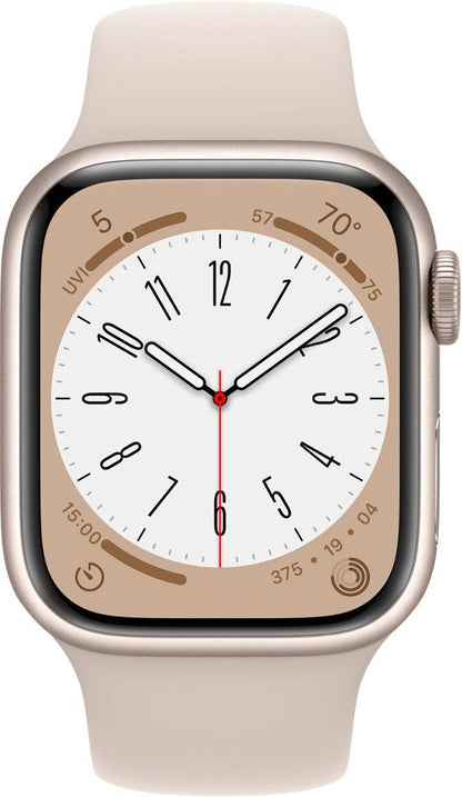 Apple Watch Series 8 (GPS + LTE) 41mm Starlight Aluminum Case & Starlight Sport Band (Certified Refurbished) - Techable