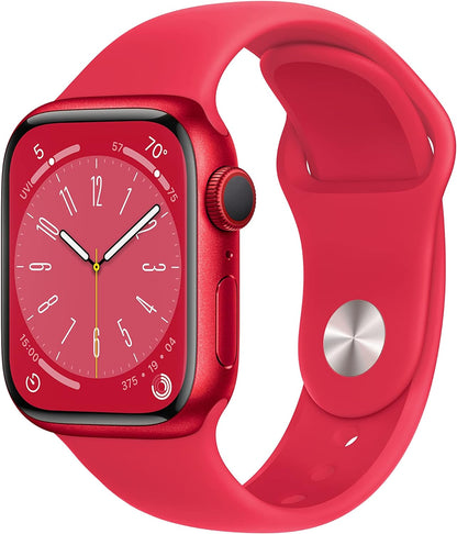 Apple Watch Series 8 (GPS + LTE) 41MM Red Aluminum Case Red Sport Band (Pre-Owned)