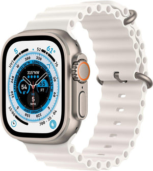 Apple Watch Series Ultra - Titanium Case w/ White Ocean Band, Unlocked, 49mm - Certified Refurbished - Techable