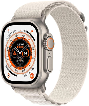 Apple Watch Series Ultra - Titanium Case w/ Medium Starlight Alpine Loop,  Unlocked, 49mm - Certified Refurbished