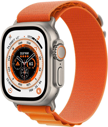 Apple Watch Series Ultra - Titanium Case w/ Large Orange Alpine Loop, Unlocked, 49mm - Certified Refurbished