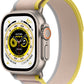 Apple Watch Series Ultra - Titanium Case w/  M/L Yellow/Beige Trail Loop, Unlocked, 49mm - Renewed