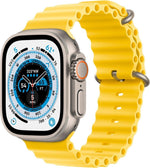 Apple Watch Ultra (GPS + LTE) 49mm Silver Titanium Case & Yellow Ocean Band (Pre-Owned) - Techable