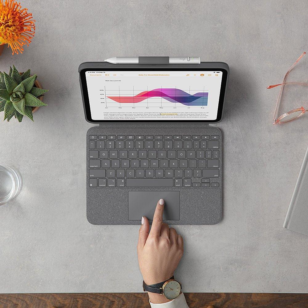 Logitech Combo Touch Keyboard Case for Apple iPad (10th Gen) - Oxford Gray (Certified Refurbished) - Techable