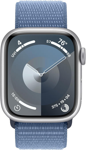 Apple Watch Series 9 (GPS) 41MM Silver Aluminum Case Winter Blue Sport Loop (Used)