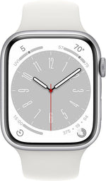 Apple Watch Series 8 (GPS) 45MM Silver Aluminum Case White Sport Band (Pre-Owned) - Techable
