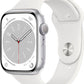 Apple Watch Series 8 (GPS) 45MM Silver Aluminum Case White Sport Band (Pre-Owned) - Techable