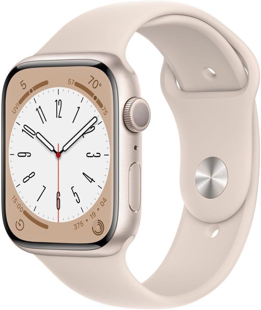 Apple Watch Series 8 (GPS) 45MM Starlight Aluminum Case Starlight Sport Band (Used) - Techable
