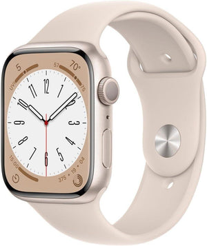Apple Watch Series 8 (GPS) 45MM Starlight Aluminum Case Starlight Sport Band (Used) - Techable