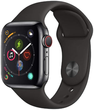 Apple Watch Series 4 (GPS + LTE) 40mm Black Stainless Steel Case & Black Sport Band (Pre-Owned)