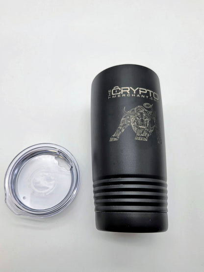 20 oz. Black Tumbler with Crypto Merchant Logo