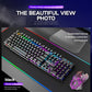 T6 Gaming Keyboard & Mouse Set  Rainbow Backlight  Platinum