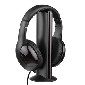 MH2001 Wireless Headphones 5-in-1 Functionality with FM Radio & TV Support On-Ear