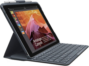 Logitech Slim Folio Keyboard Case for Apple iPad 5th & 6th Generation - Black (Refurbished)