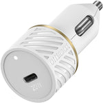 OtterBox Lightning to USB-C Fast Charge Car Charging kit - White (New) - Techable