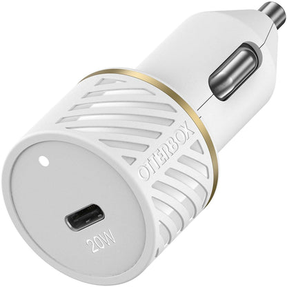 OtterBox Lightning to USB-C Fast Charge Car Charging kit - White (New) - Techable