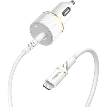 OtterBox Lightning to USB-C Fast Charge Car Charging kit - White (New)