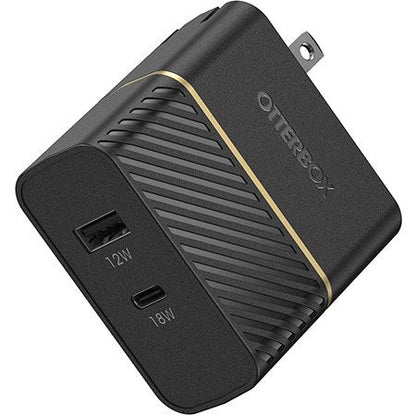 OtterBox USB-C and USB-A  Fast Charge Dual Port Wall Charger - Black