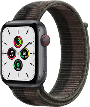 Apple Watch Series SE 1st Gen GPS+LTE 44mm Space Gray Aluminum Case Tornado Sport Loop (Pre-Owned)