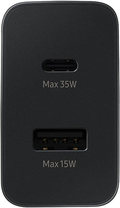 Samsung 35W Dual Port Wall Charger USB-C Adapter Super Fast Charging Block (New) - Techable