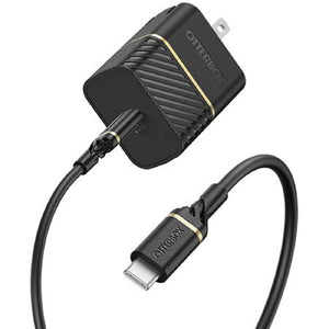 OtterBox USB-C to USB-C Fast Charge Wall Charging Kit (20W) - Black Shimmer (New)