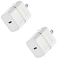 OtterBox Fast Charge USB-C Wall Charger 20W Two-Pack - Cloud Dust White (New) - Techable